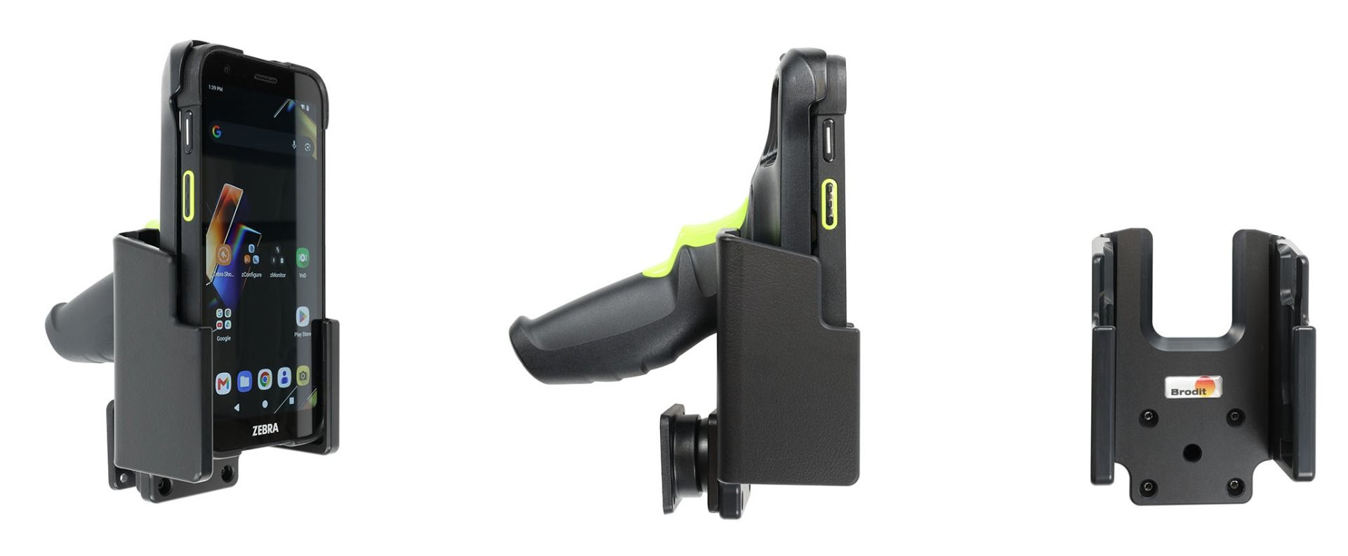 Brodit support Zebra TC701-device with pistol grip