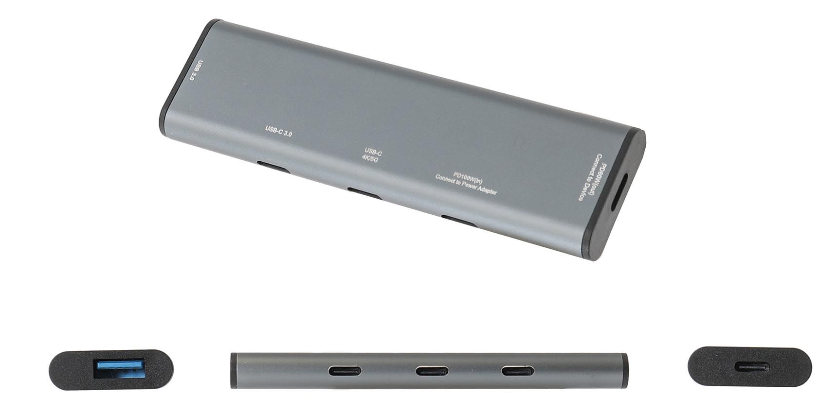 Brodit 3-Port Expansion Hub 2x usbA 1x usbC - 4K