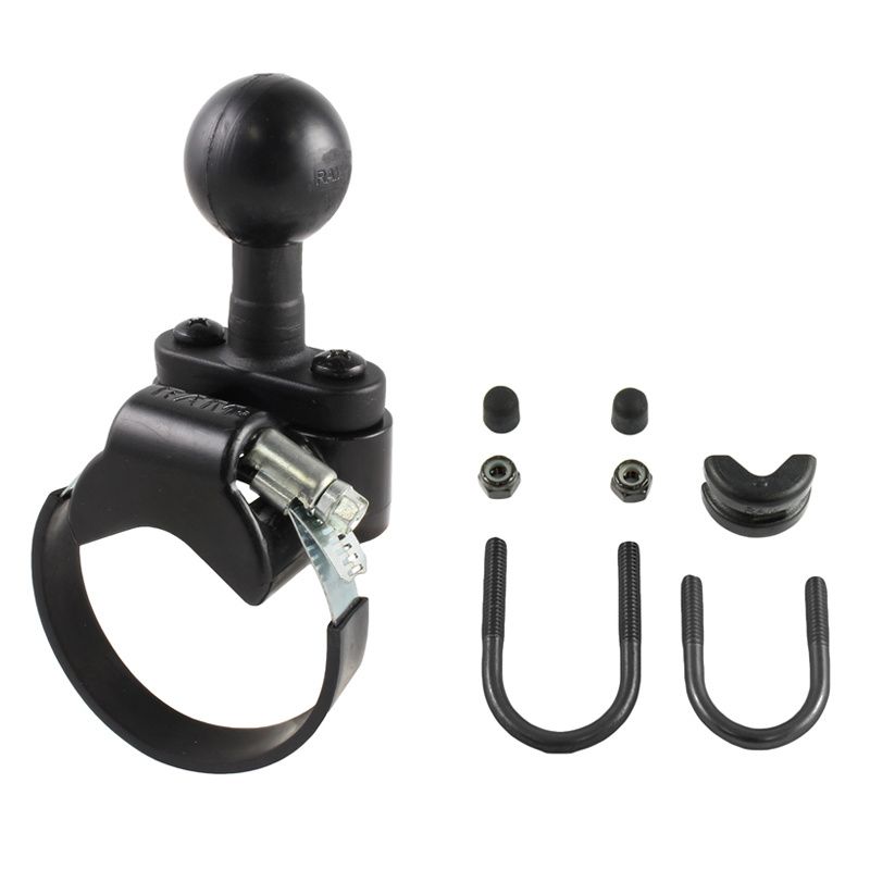 RAM Rail Base with Zinc Coated U-Bolt, ATV/UTV Strap & 1.5"